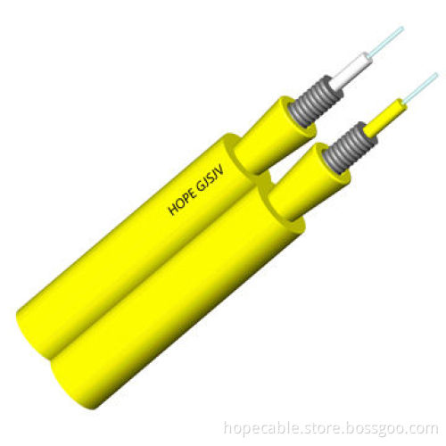 2-core Single/Multi-mode G.651/2 G.652D G.655 G.657 GJSJV Duplex Zipcord Armored Indoor Optic Cable